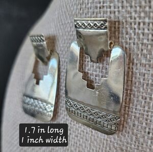 Sterling Silver Geometric/Aztec Design Earrings